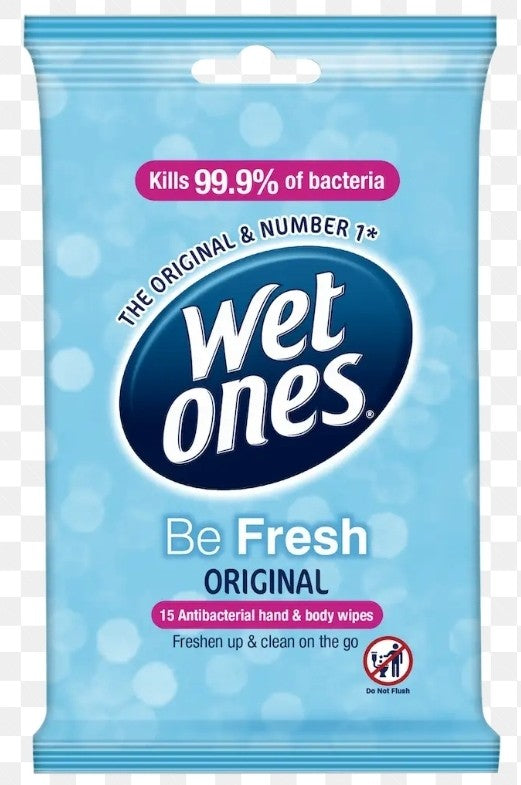 Wet Ones Be Fresh Original Antibacterial Hand & Body Wipes 15CT