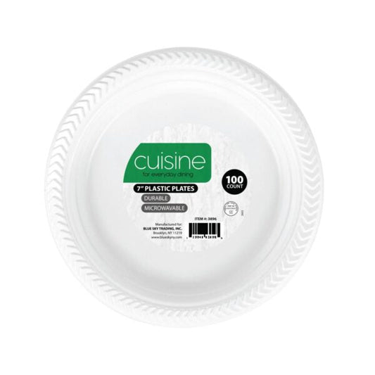 Cuisine Disposable Plastic Ware 100CT - White