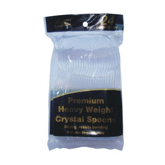 Premium Heavy Weight Plastic Cutlery 24CT Crystal Clear