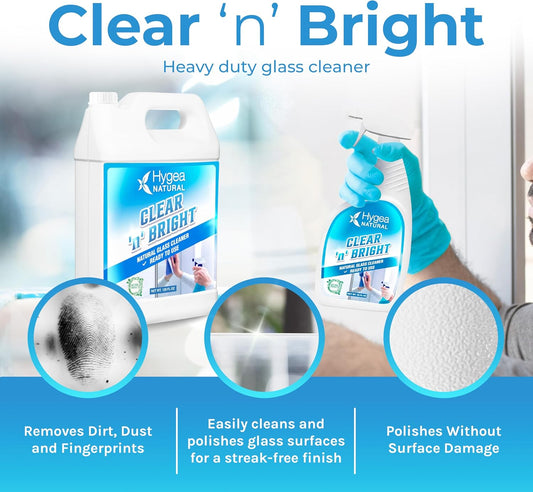 Hygea Natural Clear 'n' Bright Glass Cleaner (Ready To Use)