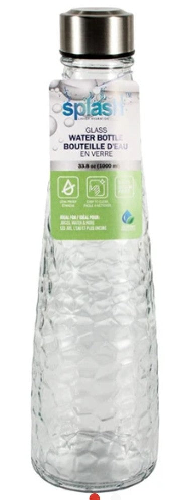 Splash Glass Water Bottle