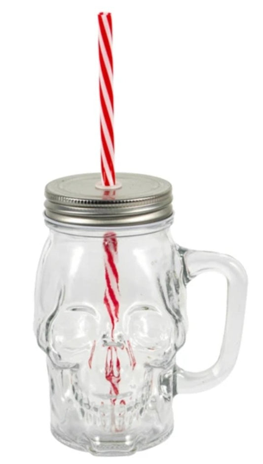 Mason Jar Glass with Straw