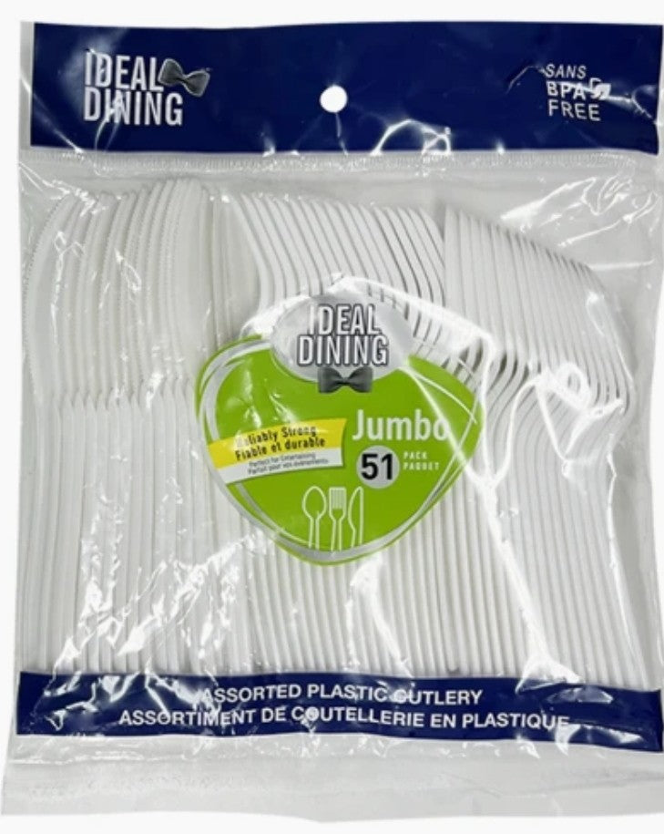 Ideal Dining Plastic Cutlery 51ct White