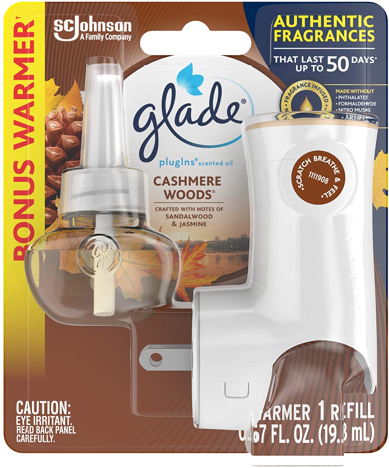 Glade Plugin Scented Oil Started Kit (Warmer + Refill) 5/1ct