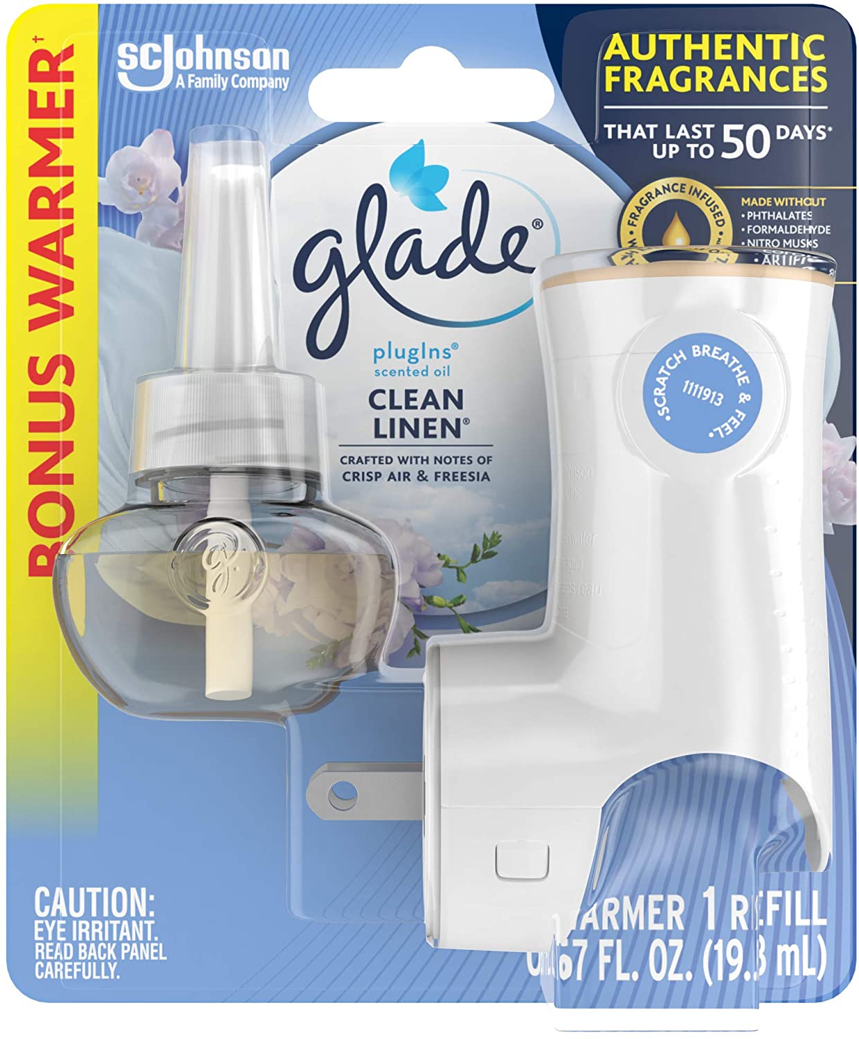 Glade Plugin Scented Oil Started Kit (Warmer + Refill) 5/1ct