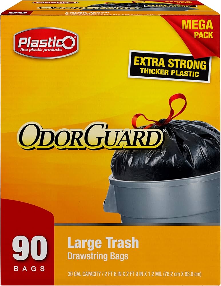 Plastico Extra Strong Drawstring Trash Bags