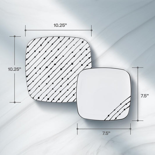 CoupeWare Plastic Plates Square Essence Combo 32CT