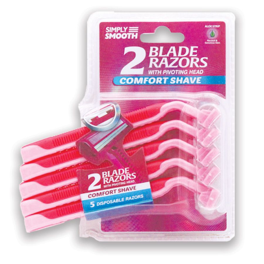 Simply Smooth Razors Twin Blade with Pivoting Head 5CT – BWD NYC