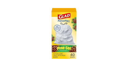 Glad Forceflex Tall Kitchen 13Gallon 6/40Ct Drawstring