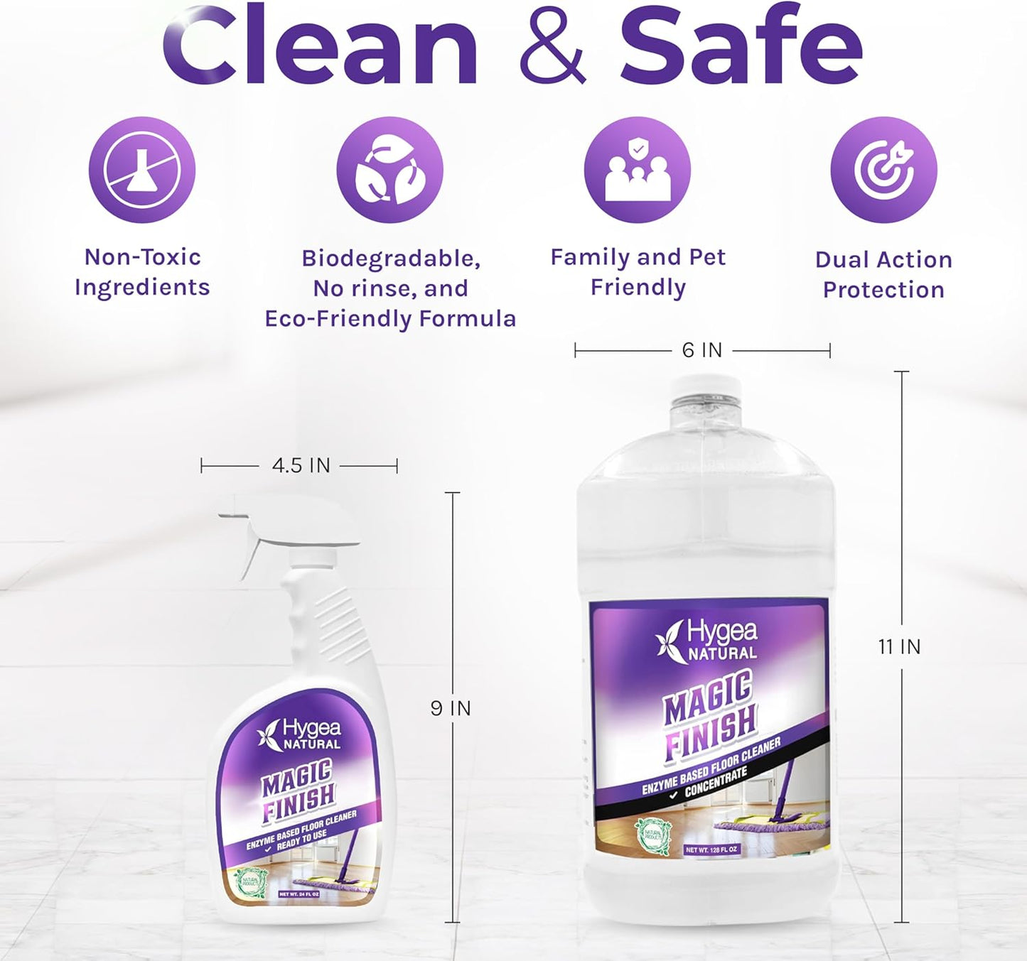 Hygea Natural Magic Finish Enzyme-Based Floor Cleaner (Ready To Use)