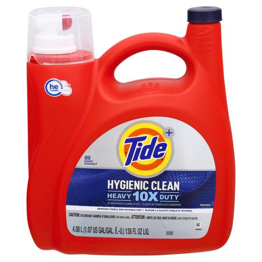 Tide Liquid Detergent 2X Heavy Duty Hygienic Clean 138oz.