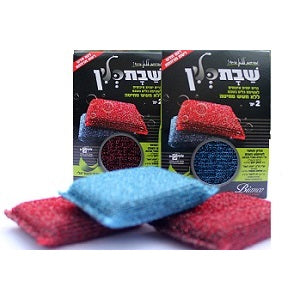 Shabbat Clean Sponge 24/2ct Red & Blue