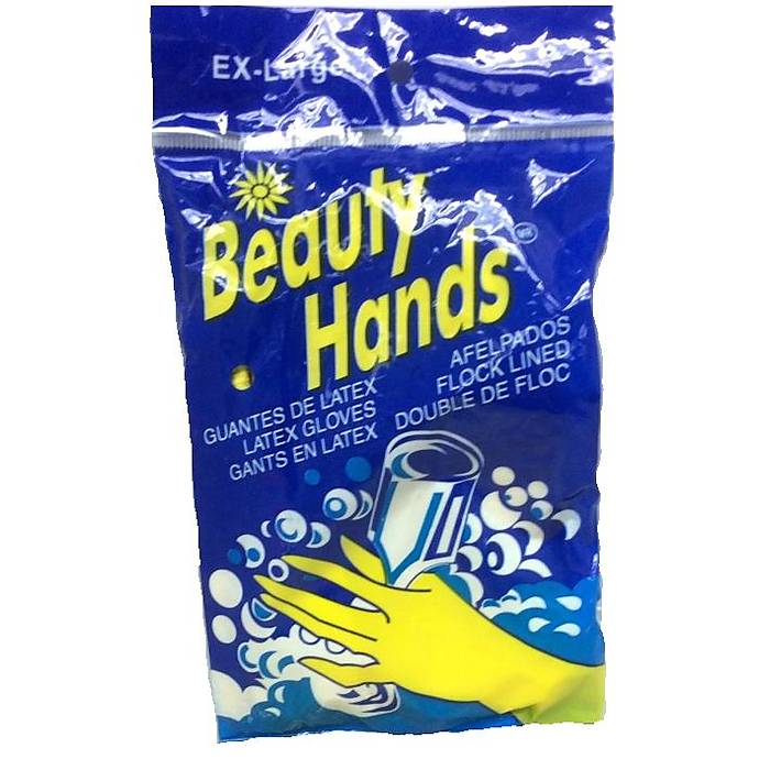 Beauty Hands Rubber Gloves - Yellow 24/1ct