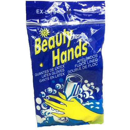 Beauty Hands Rubber Gloves - Yellow 24/1ct