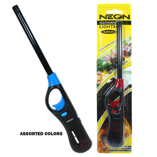 Gas Match Neon BBQ Lighter Assorted Colors 12/1ct