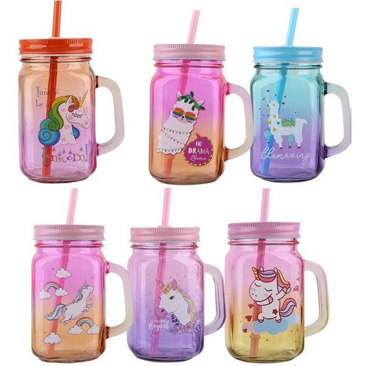 Mason Jar Glass with Straw