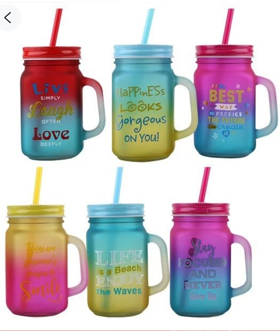 Mason Jar Glass with Straw