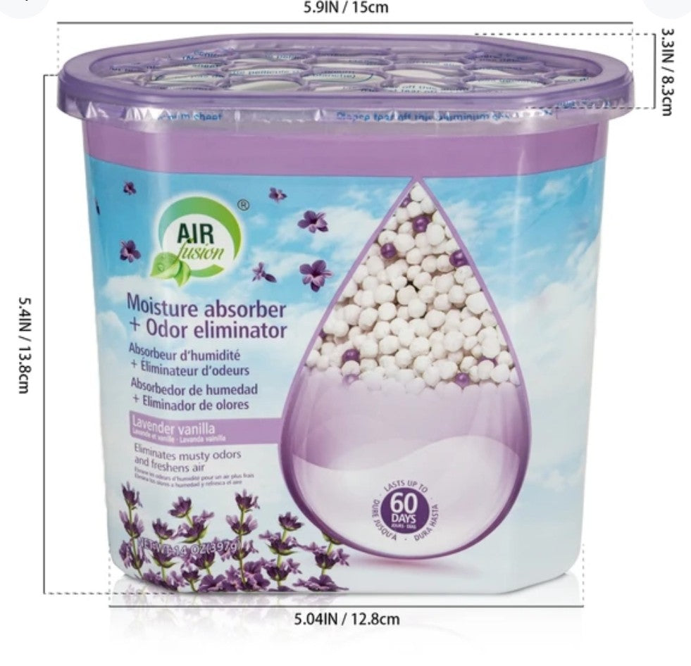 Air Fusion Moisture Absorber + Odor Eliminator 12/14oz.