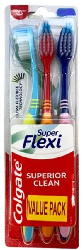 Colgate Toothbrush Superior Clean Flexi Neck 3PK Medium