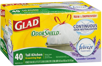 Glad Forceflex Tall Kitchen 13Gallon 6/40Ct Drawstring