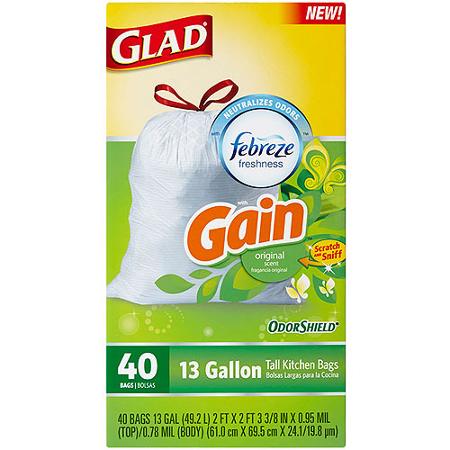 Glad Forceflex Tall Kitchen 13Gallon 6/40Ct Drawstring