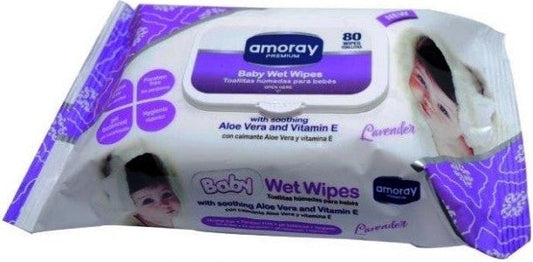 Amoray Baby Wipes Refill with Soothing Aloe Vera & Vitamin E 24/80CT