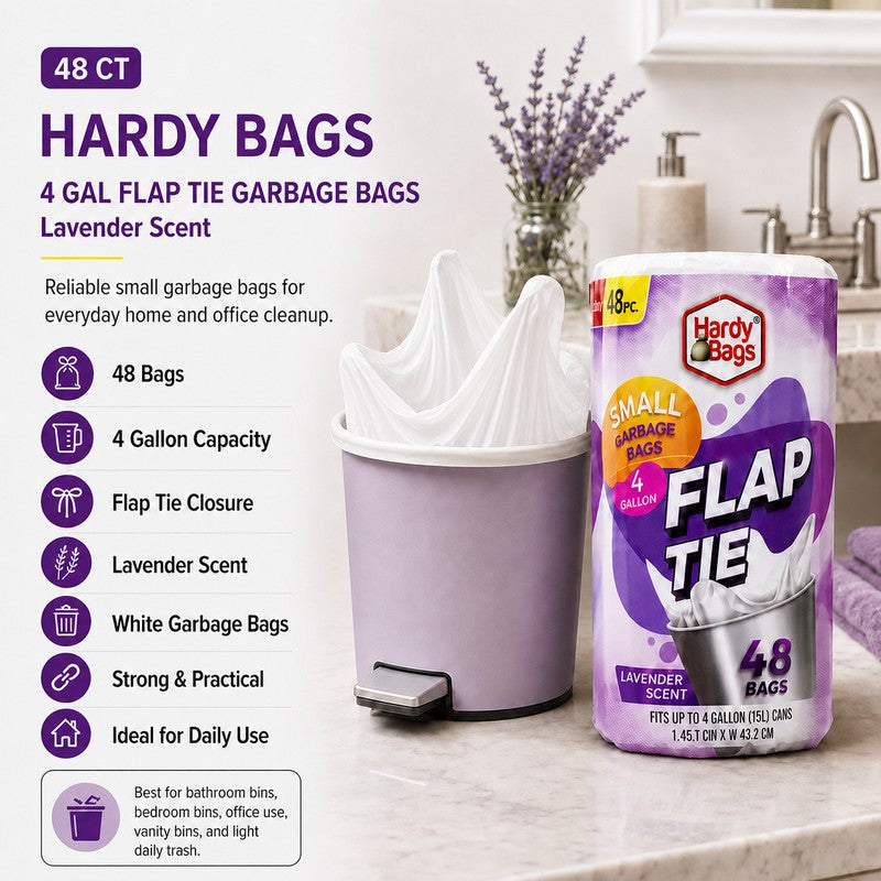 Hardy Bags Garbage 4 Gallon Bags 48ct