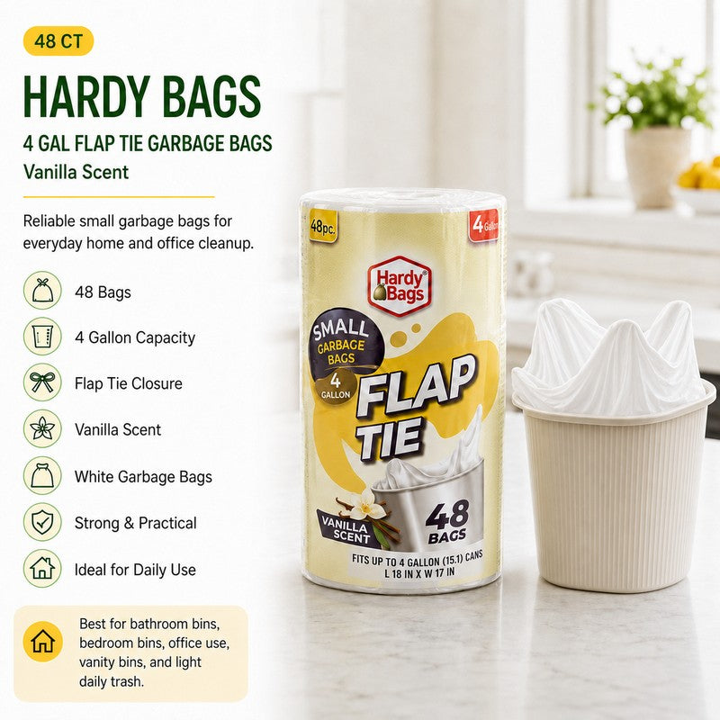Hardy Bags Garbage 4 Gallon Bags 48ct