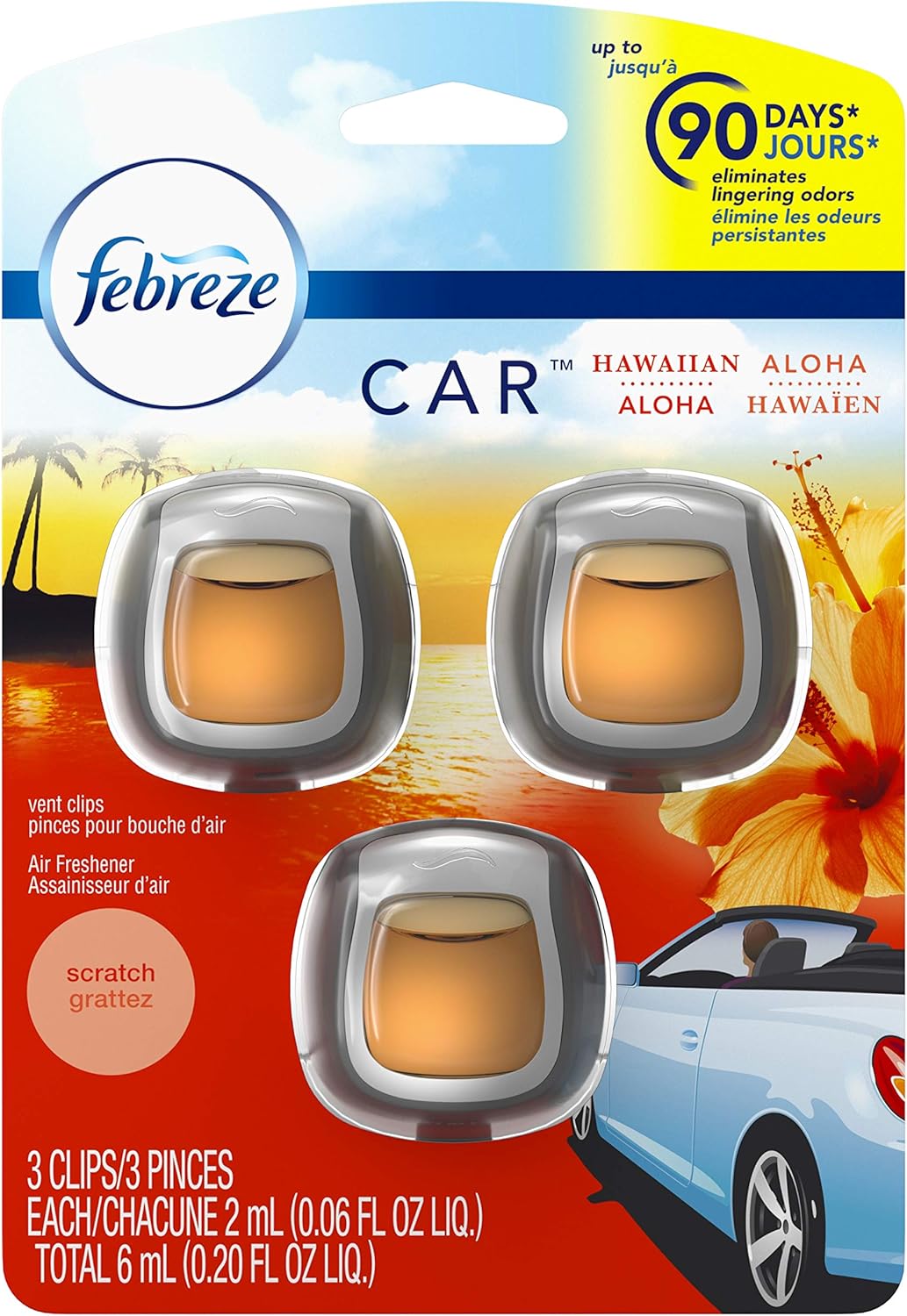 Febreze Car Vent Clips Air Freshener 3ct 8/.06oz