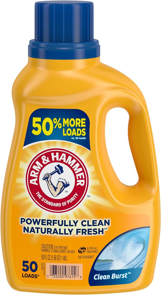 Arm & Hammer Liquid Detergent 50oz - 2X Clean Burst