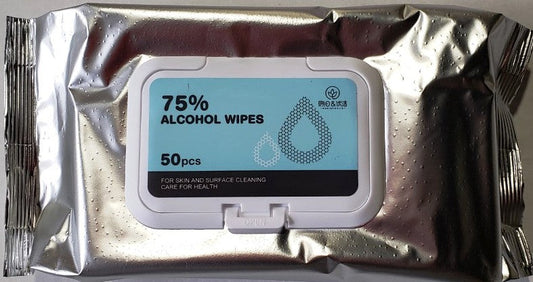 75% Alcohol Wipes For Skin & Surface Cleaning 50ct